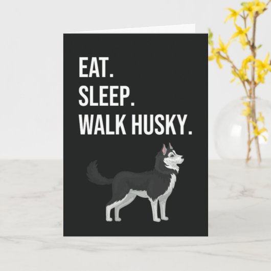 Grappige Husky Kaarten Puppies Hond Blauwe Ogen Hu (Gele Bloem)