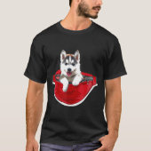 Grappige Husky Taille Pack Hond Pocket Lover Gift T-shirt (Voorkant)