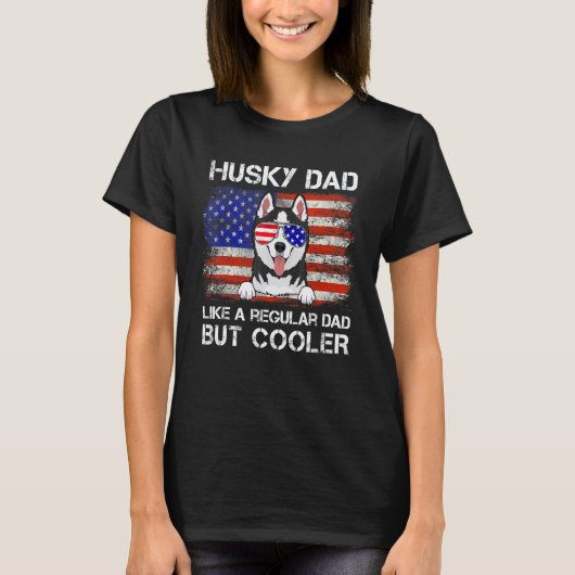Grappige Husky Vader Als Een Gewone Vader Maar Koe T-shirt (Voorkant)
