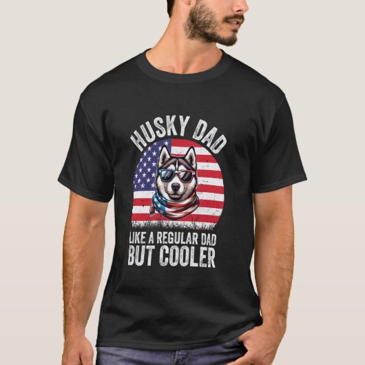 Grappige Husky Vader Als een Gewone Vader maar Koe T-shirt (Voorkant)