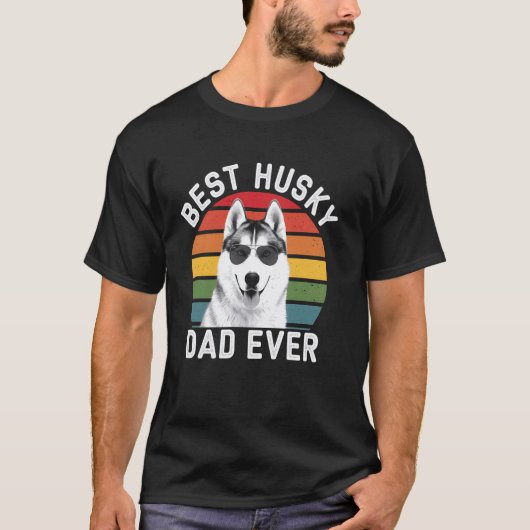 Grappige Husky Vader Hond Liefhebber Grappig Vader T-shirt (Voorkant)