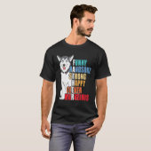 Grappige Husky Vader Husky Knappe Sterke Vaderdag T-shirt (Voorkant volledig)