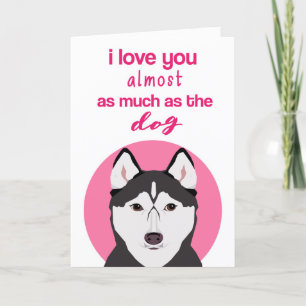 Grappige Husky Valentijnskaart Feestdagen Kaart