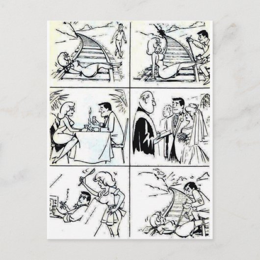 Grappige huwelijk / Dating Relatie Cycle Briefkaart (Voorkant)