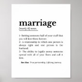 Grappige huwelijk definitie typografie citaat poster (Voorkant)