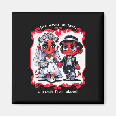 Grappige Huwelijk_ Duivel-bruid En Duivel-bruidego Magneet (Voorkant)