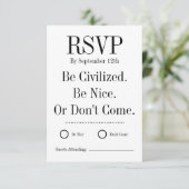 Grappige Huwelijk RSVP Kaart (Staand voorkant)