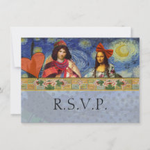 Grappige Huwelijks RSVP Barokke Sierlijke Figurati