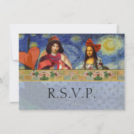 Grappige Huwelijks RSVP Barokke Sierlijke Figurati Kaartje