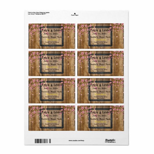 Grappige huwelijks wijn/moonshine label (Full Sheet)