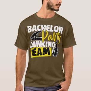 Grappige huwelijksfeest bruidegom drinkende team  t-shirt