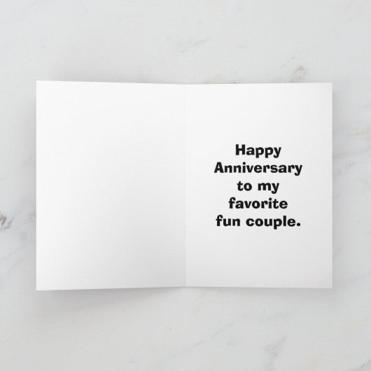 Grappige Huwelijksverjaardagskaart voor Hen Kaart (Binnen)