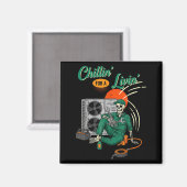 Grappige Hvac Tech Skelet Chillin Voor Een Leven Magneet (Voorkant / Achterkant)