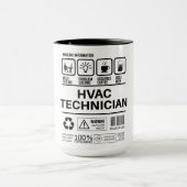 Grappige HVAC-technicus die informatie behandelt Mok (Midden)