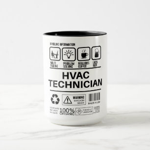 Grappige HVAC-technicus die informatie behandelt Mok
