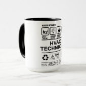 Grappige HVAC-technicus die informatie behandelt Mok (Voorkant links)