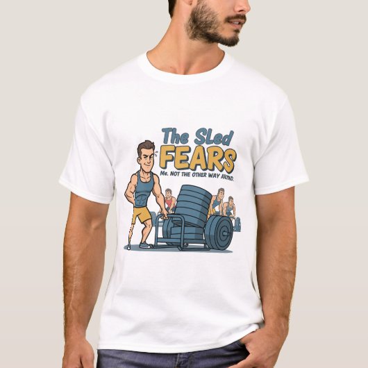 Grappige Hybride Atleet De Slee Frees Me Sled Push T-shirt (Voorkant)