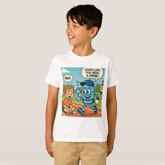Grappige Hydration Comic Print. T-shirt (Voorkant volledig)