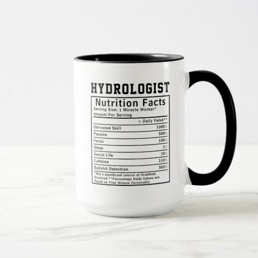 Grappige hydroloog voedingsfeiten cadeau wetenscha mok (Rechts)