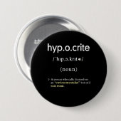 Grappige hypocriet definitie vegan cirkel ronde button 7,6 cm (Voorkant /achterkant)