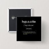 Grappige hypocriet definitie vegan vierkant vierkante button 5,1 cm (Voorkant /achterkant)