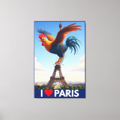 Grappige 'I Love Paris' Canvas Afdruk (Voorkant)