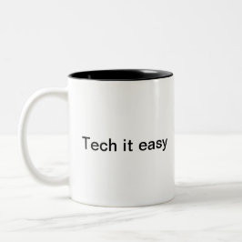 Grappige I.T. Computer Humor Minimalistische Monog Tweekleurige Koffiemok