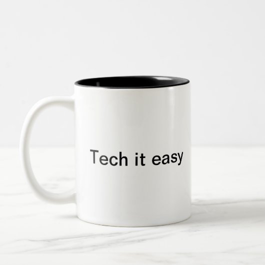 Grappige I.T. Computer Humor Minimalistische Monog Tweekleurige Koffiemok (Links)