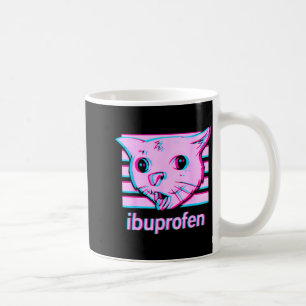 Grappige ibuprofen kat meme met cringe kattengezic koffiemok