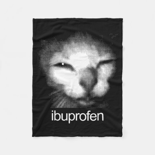 Grappige Ibuprofen Kat Meme Retro Lelijke Kat Kop  Fleece Deken (Voorkant)