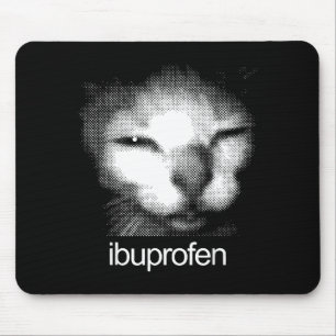 Grappige Ibuprofen Kat Meme Retro Lelijke Kattenge Muismat