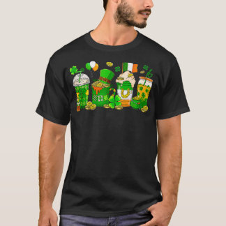 Grappige Iced Coffee Latte Cups Shamrocks St Patri T-shirt