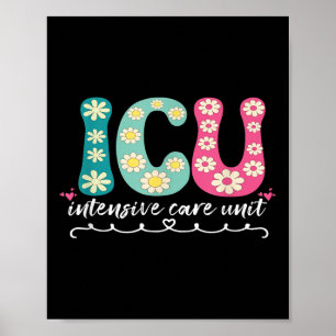 Grappige ICU verpleegkundige intensive care unit v Poster