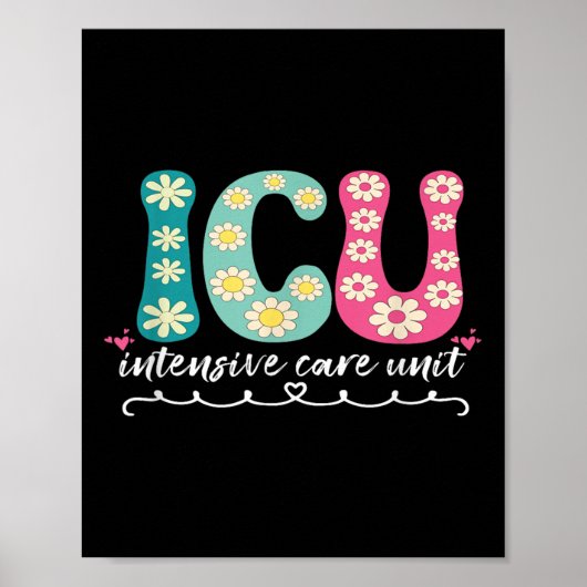 Grappige ICU verpleegkundige intensive care unit v Poster (Voorkant)