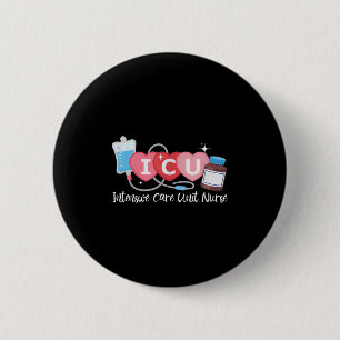 Grappige ICU verpleegkundige intensive care unit v Ronde Button 5,7 Cm
