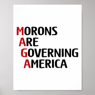 Grappige idioten besturen Amerika Anti Trump Polit Poster