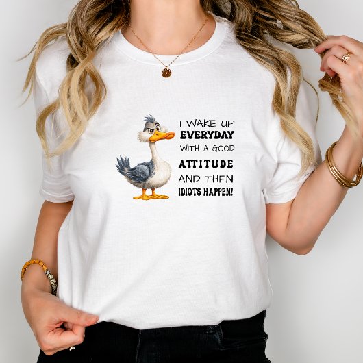 Grappige "Idioten gebeuren" Angry Duck gepersonali T-shirt