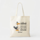 Grappige "Idioten gebeuren" Angry Duck gepersonali Tote Bag (Voorkant)