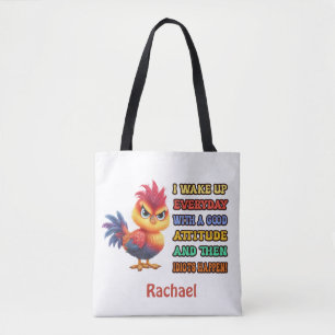 Grappige "Idioten gebeuren" Boze Haan Gepersonalis Tote Bag