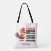 Grappige "Idioten gebeuren" Boze Haan Gepersonalis Tote Bag (Achterkant)