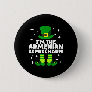 Grappige Ierse Armeense Leprechaun St. Patrick's D Ronde Button 5,7 Cm