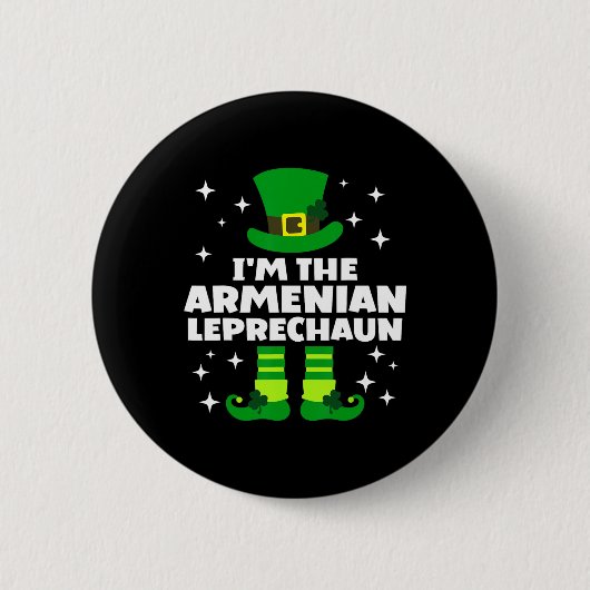 Grappige Ierse Armeense Leprechaun St. Patricksdag Ronde Button 5,7 Cm (Voorkant)