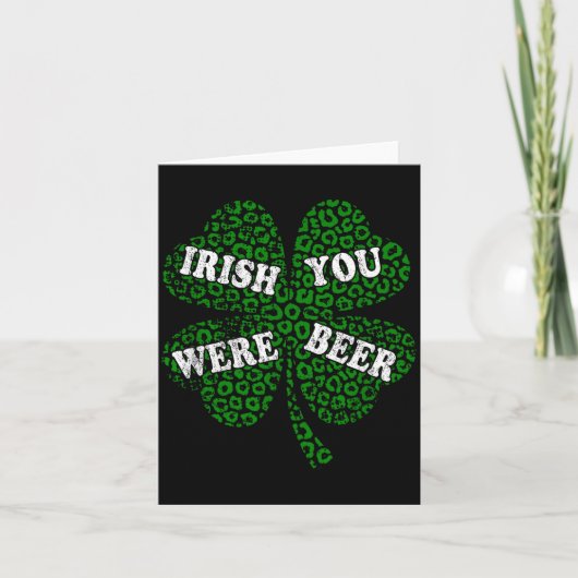 Grappige Ierse bier klavertje luipaard St.Patricks Kaart (Voorkant)