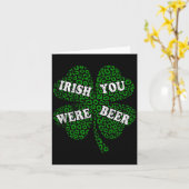 Grappige Ierse bier klavertje luipaard St.Patricks Kaart (Gele Bloem)