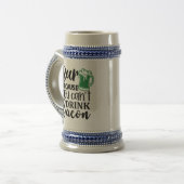 Grappige Ierse bierpul - Kan geen bacon drinken hu (Voorkant links)