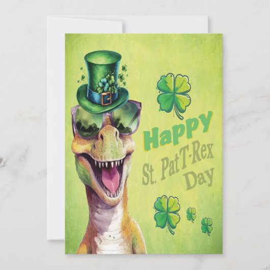 Grappige Ierse dinosaurus kabouter St. Patrick's D Feestdagenkaart (Voorkant)