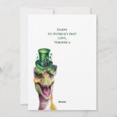 Grappige Ierse dinosaurus kabouter St Patricks Day Feestdagenkaart (Achterkant)