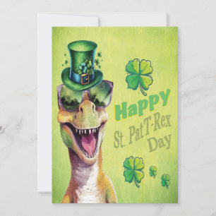 Grappige Ierse dinosaurus kabouter St Patricks Day Feestdagenkaart