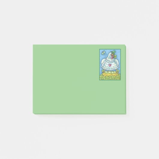 GRAPPIGE IERSE HEN, GROENE EIEREN EN KLAVERTJES DR POST-IT® NOTES (Voorkant)