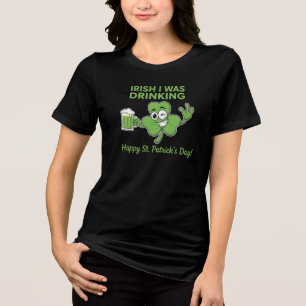 Grappige Ierse Ik Was Aan Het Drinken St. Patrick' Tri-Blend Shirt